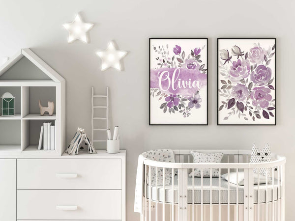 Personalized Nursery Wall Art Set, Monogram Baby Room Wall Art, Nurser – RB  & Co. Pillows