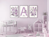 Purple lilac nursery name print