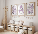 Purple flower decor nursery