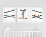 Vehicles Nursery Print Set