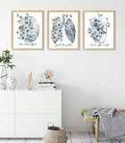 Anatomy Wall Art Print, Set of 3 Prints, Heart brain lungs Poster Print